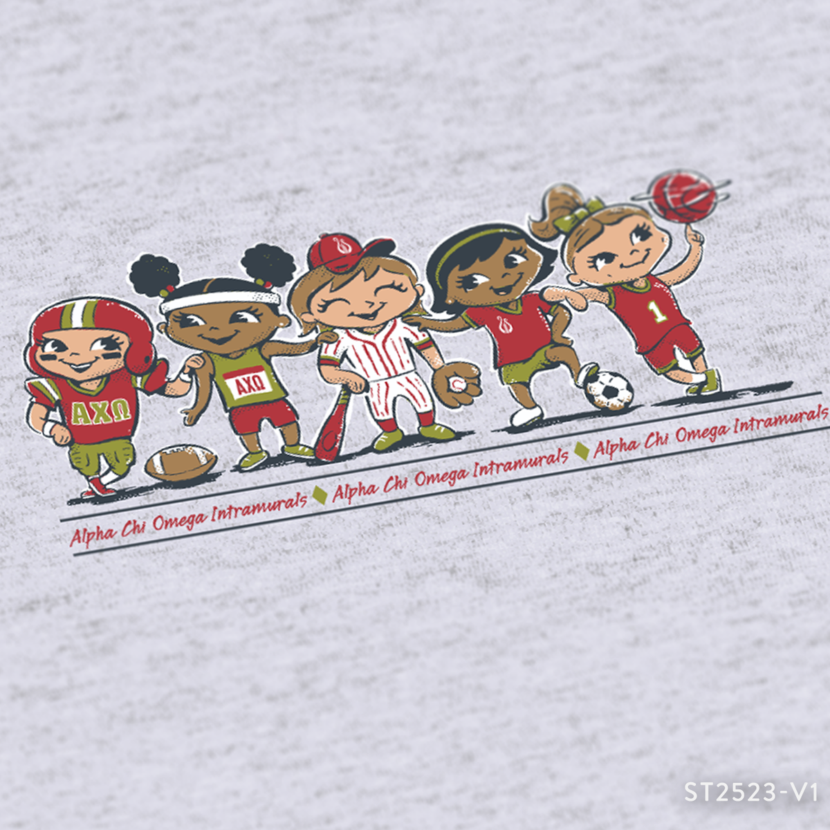 Alpha Chi Omega Sporty Girl Crewneck Design