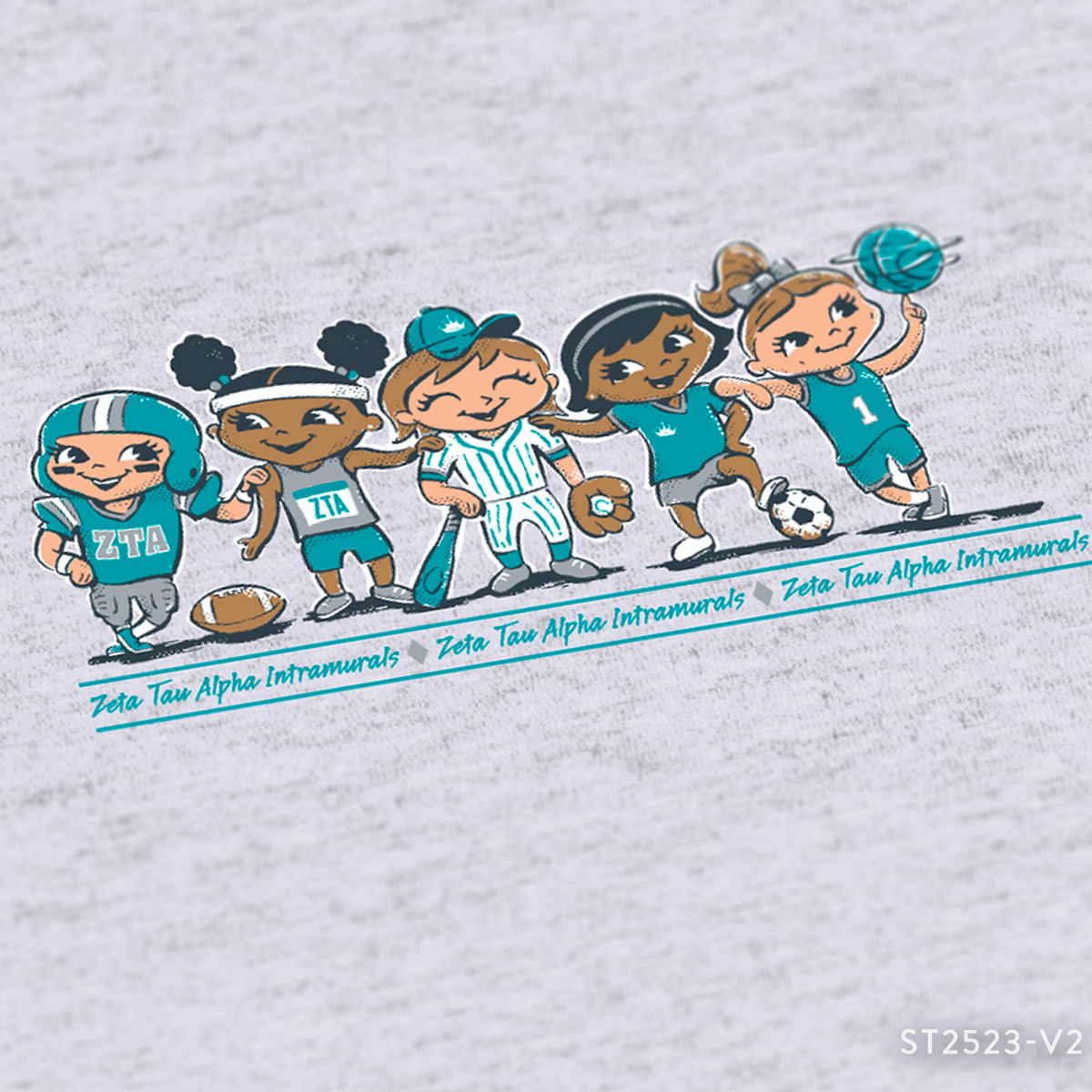 Zeta Tau Alpha Sporty Girl Crewneck Design