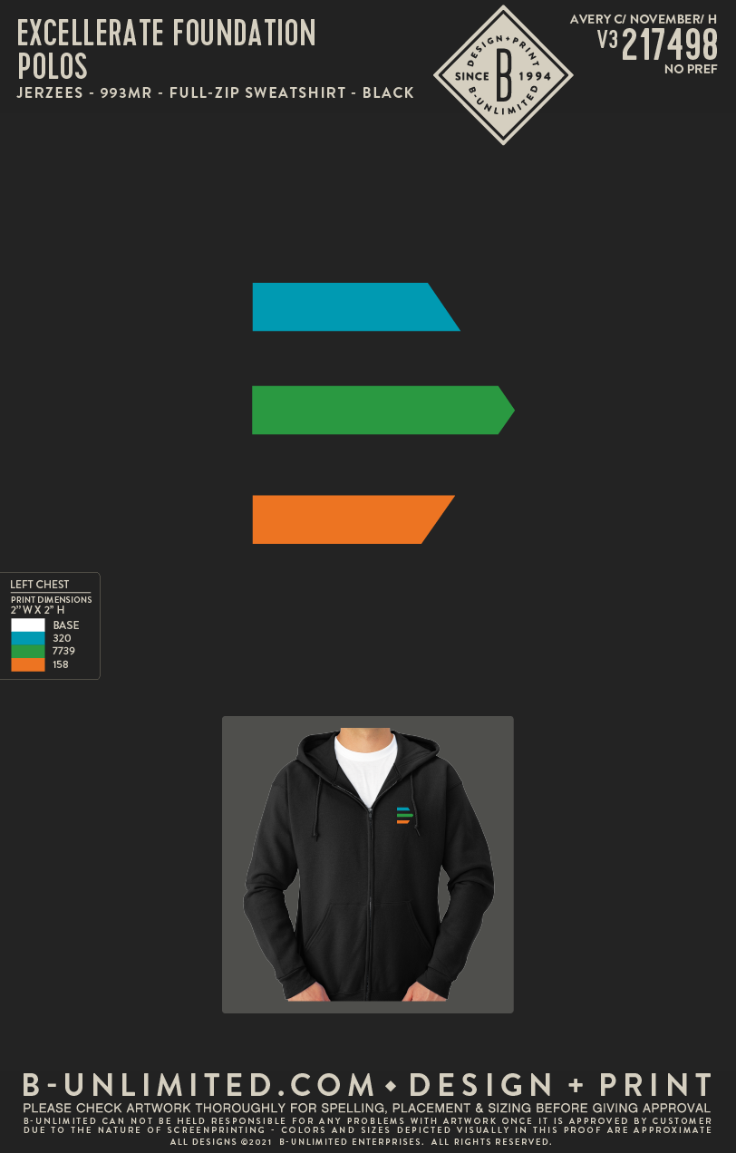 Excellerate Foundation - Polos - Black (Colored Logo)