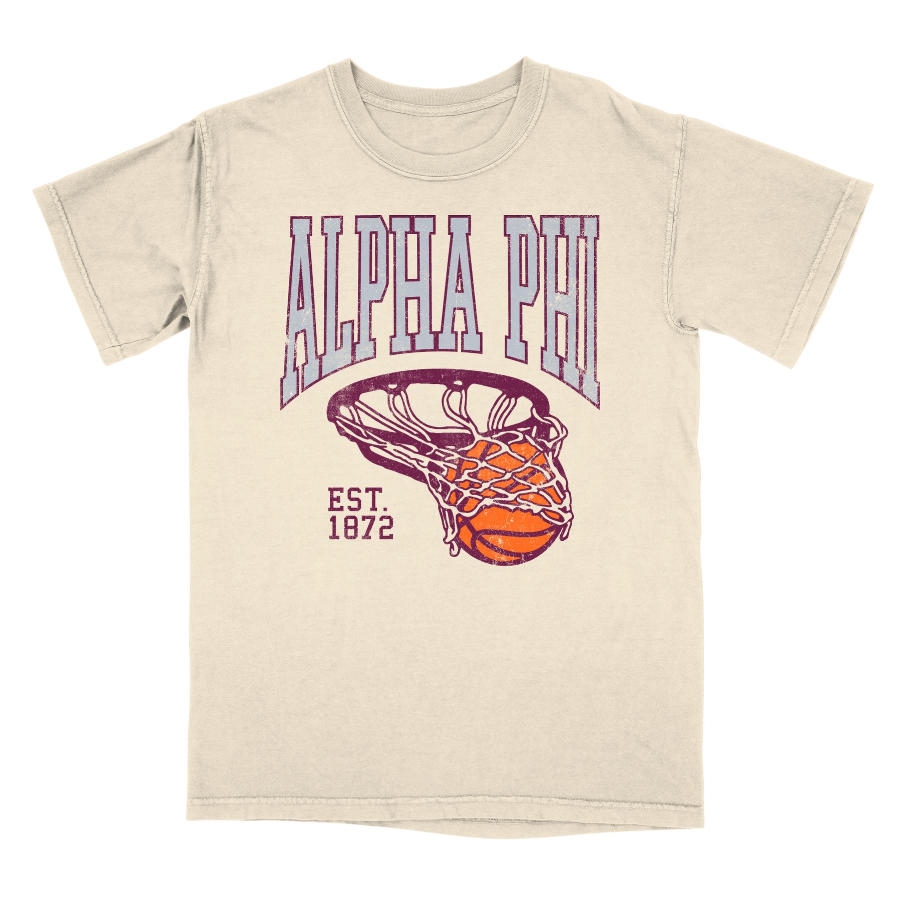 B-Unlimited Sales - Swish Tee (Alpha Phi) - CC - 1717 - SS Crew - Ivory