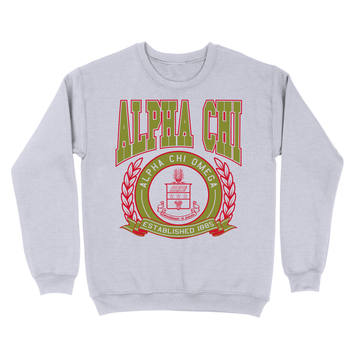 B-Greek -  Vintage Crest Crewneck - Alpha Chi Omega