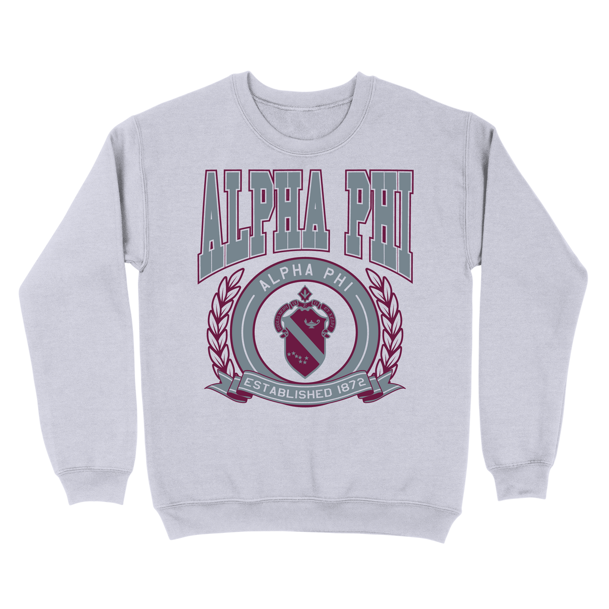 B-Unlimited Sales - Spring 2023 Crest Sweatshirt (Alpha Phi) (EOS26) - B-Unlimited BUN101 - Ash
