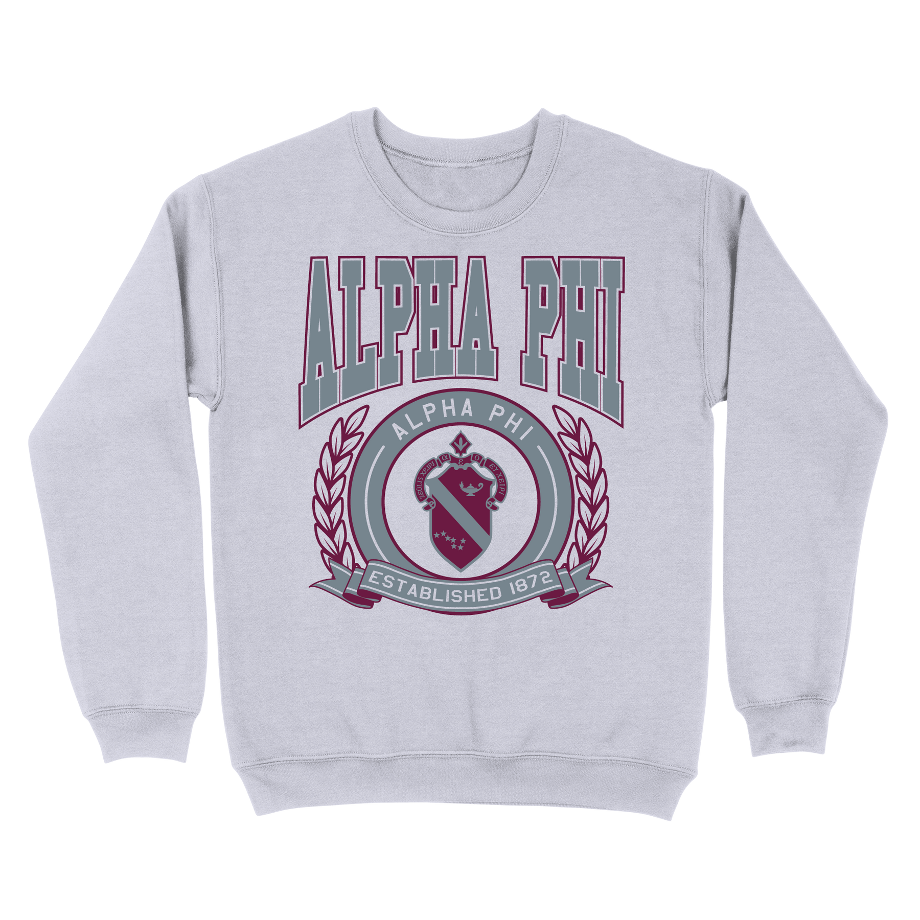 B-Unlimited Sales - Spring 2023 Crest Sweatshirt (Alpha Phi) (EOS26) - B-Unlimited BUN101 - Ash