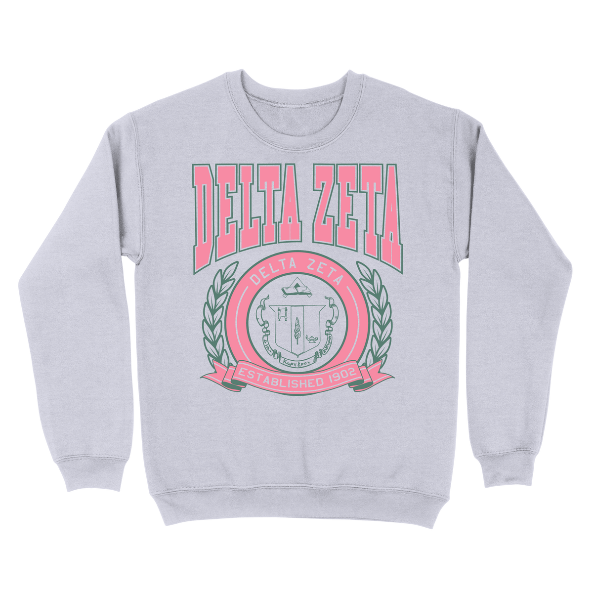 B-Greek -  Vintage Crest Crewneck - Delta Zeta