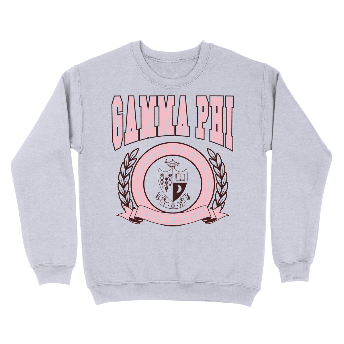 B-Unlimited Sales - Spring 2023 Crest Sweatshirt (Gamma Phi) (EOS26) - B-Unlimited BUN101 - Ash