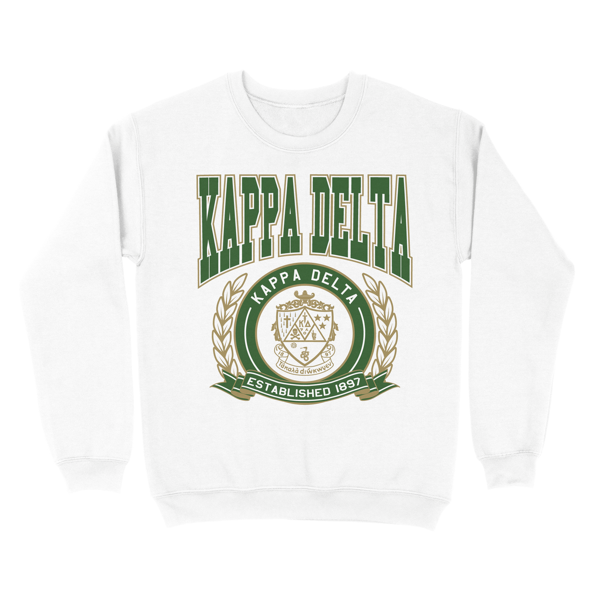 Kappa Delta HQ - Spring 2023 Crest Sweatshirt (KD) - Hanes - F260 - Sweatshirt - White