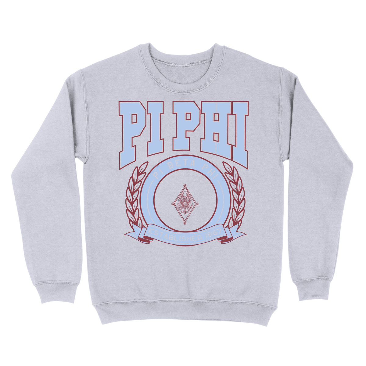 B-Unlimited Sales - Spring 2023 Crest Sweatshirt (Pi Phi) (EOS26) - B-Unlimited BUN101 - Ash