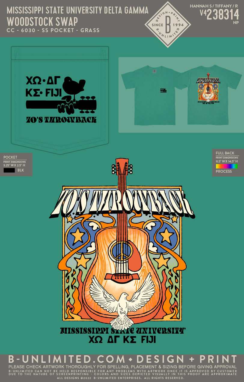 Mississippi State University Delta Gamma - Woodstock Swap - CC - 6030 - SS Pocket - Grass