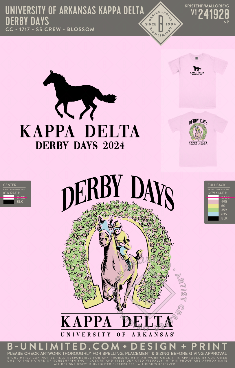 University of Arkansas Kappa Delta - Derby Days - CC - 1717 - SS Crew - Blossom