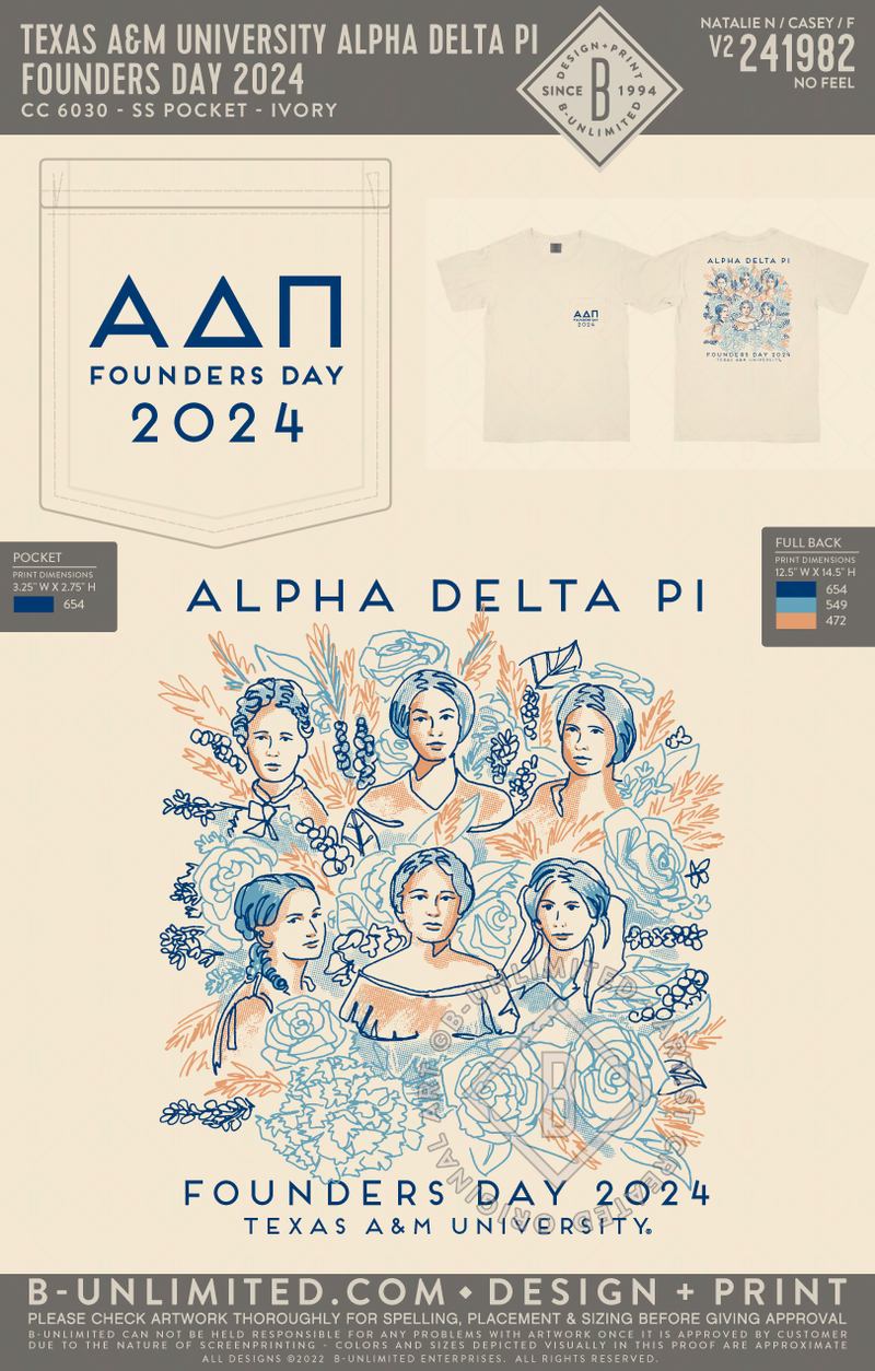 Texas A&M University Alpha Delta Pi BUnlimited Custom Apparel Shop