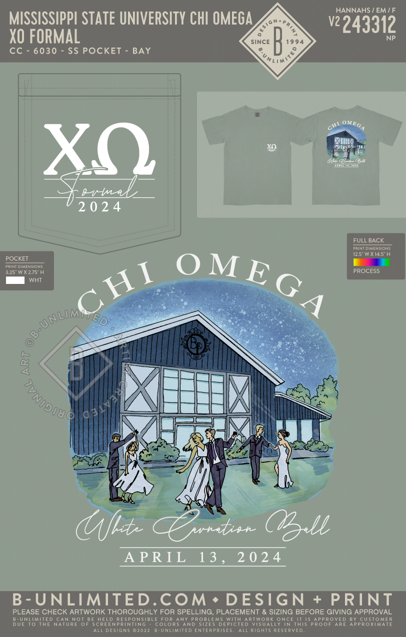 Mississippi State University Chi Omega - XO Formal - CC - 6030 - SS Pocket - Bay