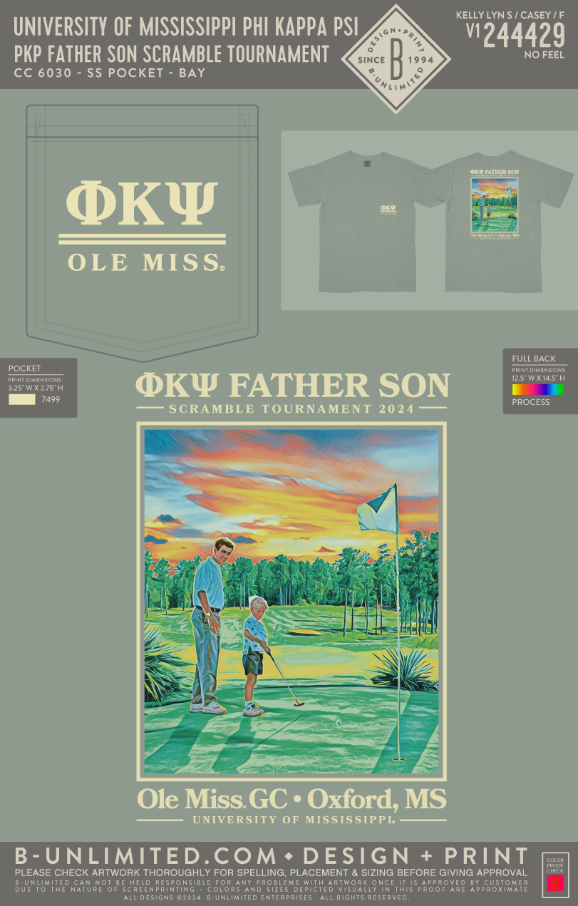 University of Mississippi Phi Kappa Psi - PKP Father Son Scramble Tournament - CC - 6030 - SS Pocket - Bay