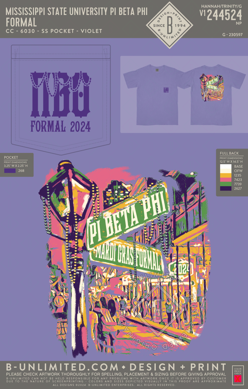 Mississippi State University Pi Beta Phi - Formal - CC - 6030 - SS Pocket - Violet