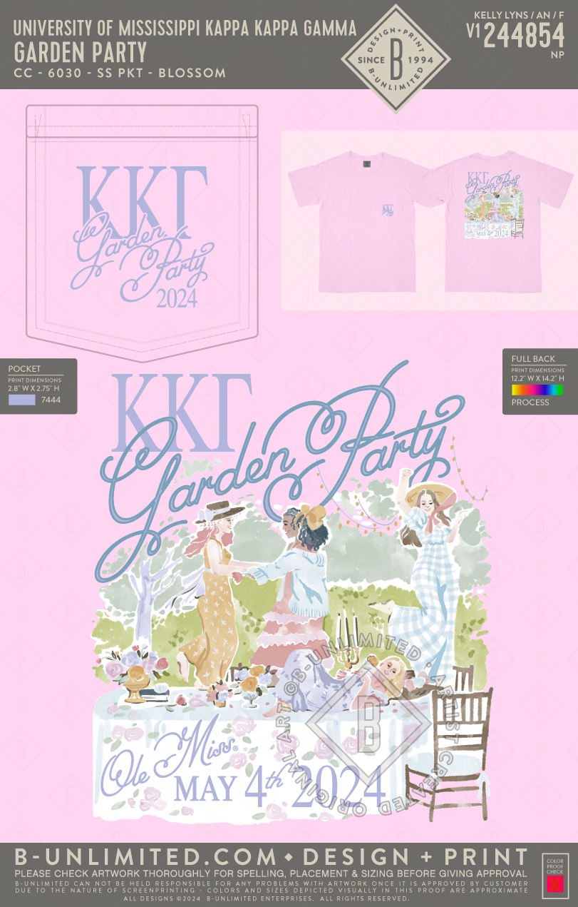 University of Mississippi Kappa Kappa Gamma - Garden Party - CC - 6030 - SS Pocket - Blossom