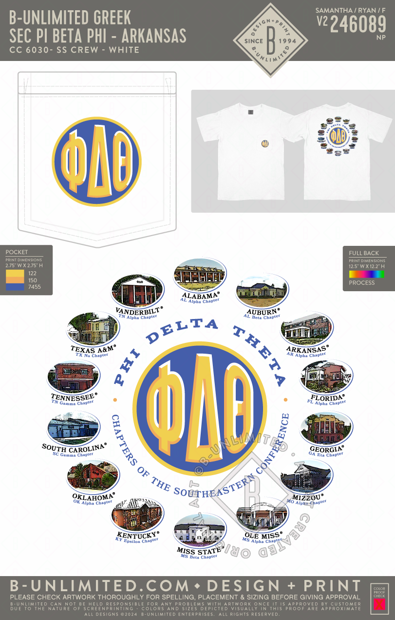 B-Unlimited Sales - SEC Phi Delta Theta (EOS26) - CC - 6030 - SS Pocket - White