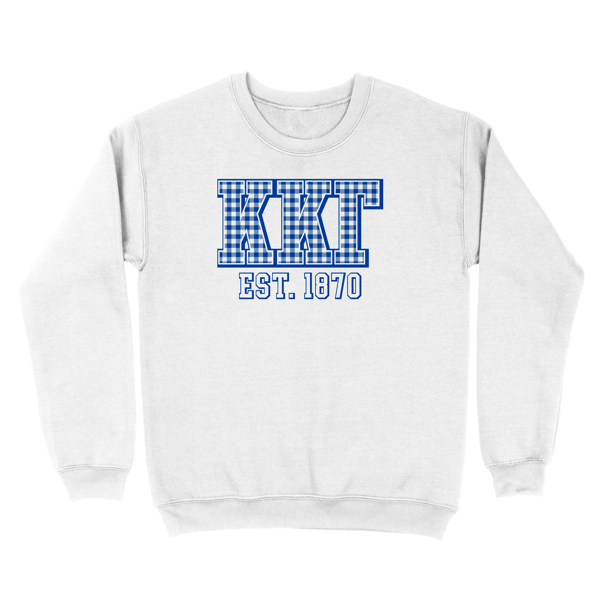 B-Greek - Kappa Kappa Gamma - Gingham PR Crewneck Sweatshirt