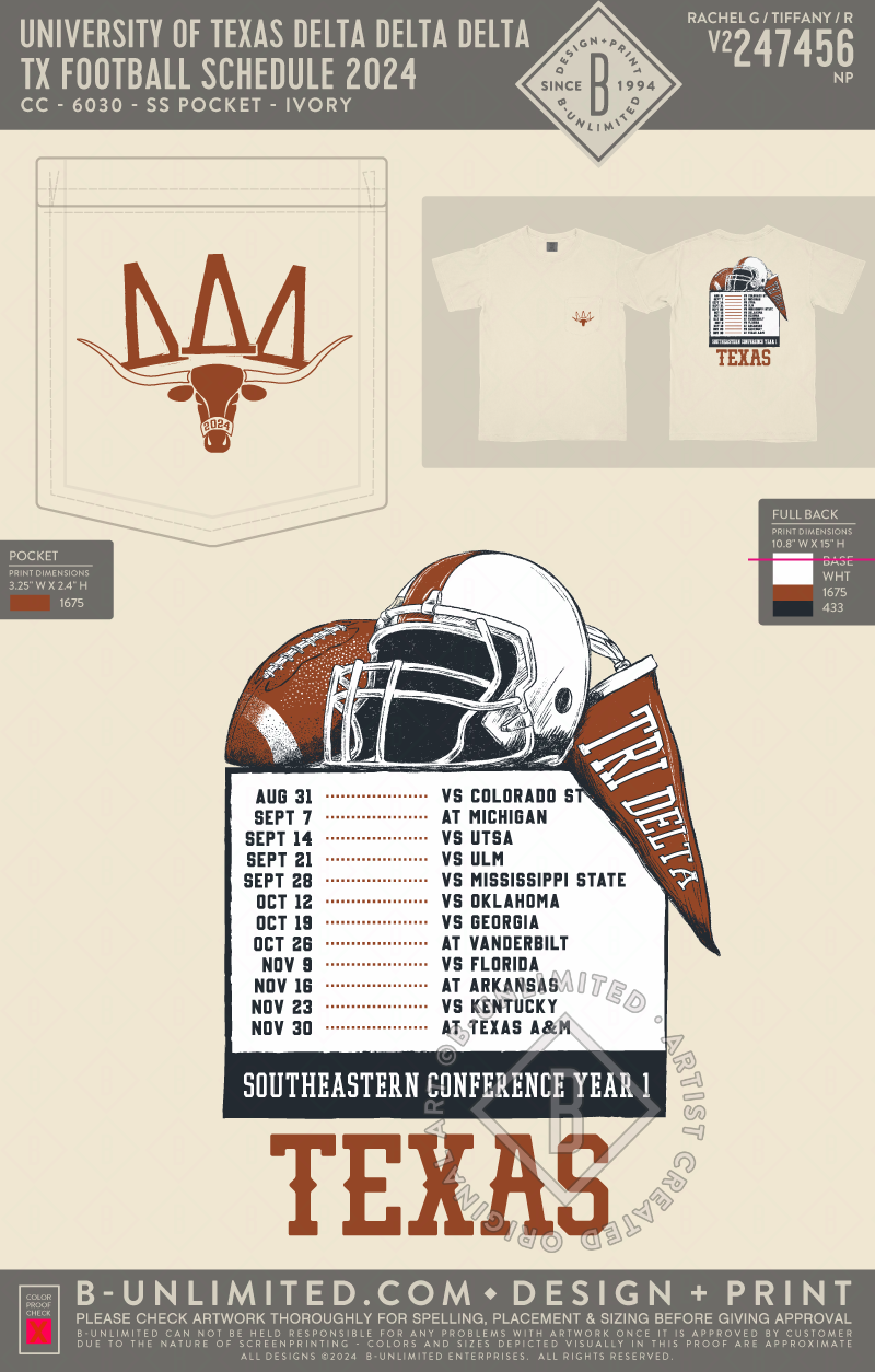 University of Texas Delta Delta Delta TX Football Schedule 2024 (EOY