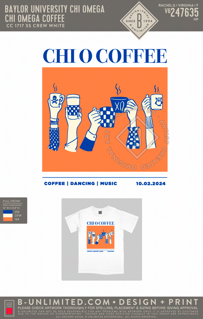 Baylor University Chi Omega Chi Omega Coffee CC 1717 SS Crew