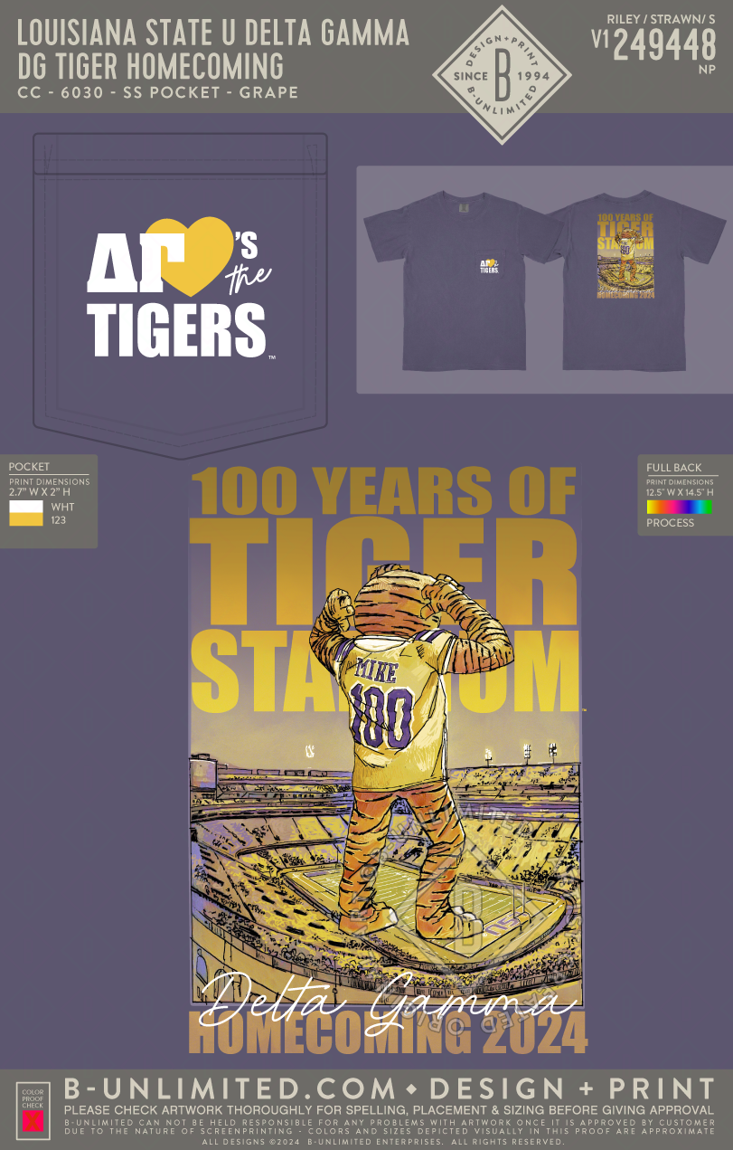 Louisiana State University Delta Gamma DG Tiger CC 60