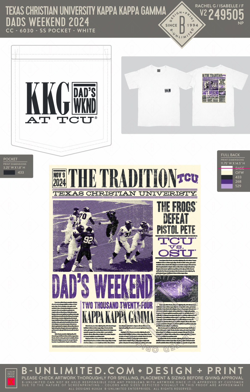 Texas Christian University Kappa Kappa Gamma Dads Weekend 2024 CC