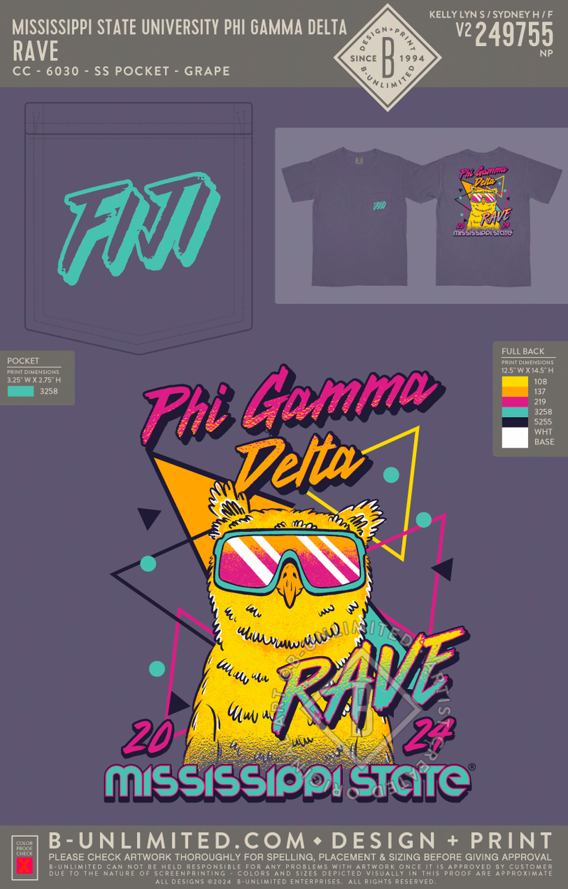 Mississippi State University Phi Gamma Delta Rave CC 6030 SS P
