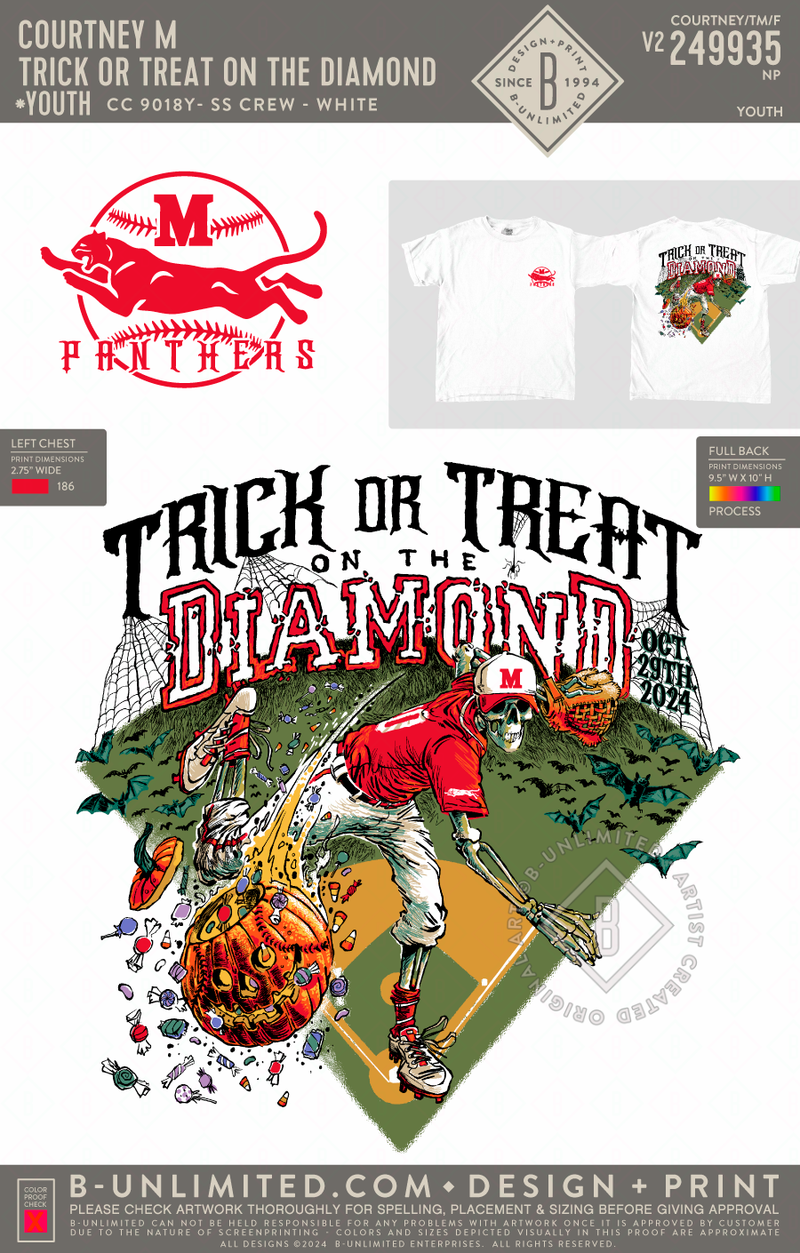 Courtney Teeter Trick or Treat on the Diamond (YOUTH) CC 9018