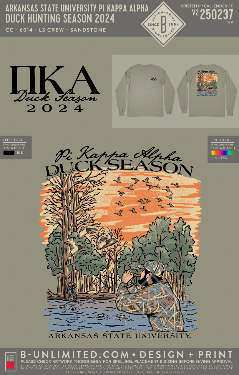 Arkansas State University Pi Kappa Alpha Duck Hunting Season 2024