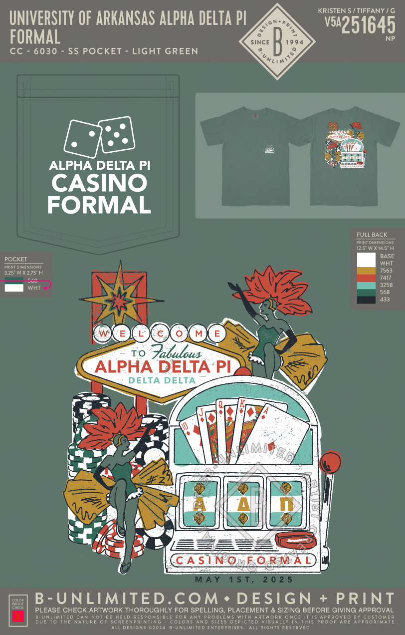 University of Arkansas Alpha Delta Pi - Formal - CC - 6030 - SS Pocket - Light Green