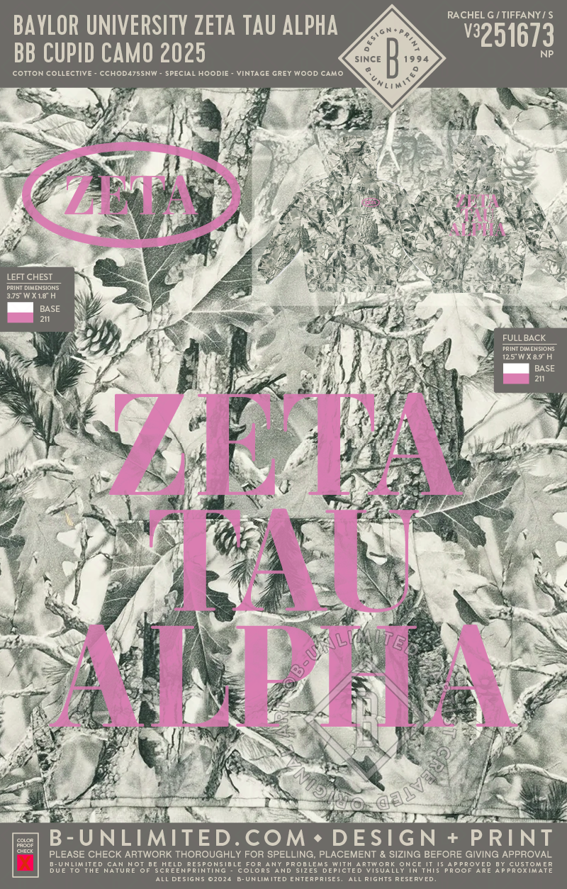 Baylor University Zeta Tau Alpha - Camo 2025 - Cotton Collective - CCHOD475SNW - Special Hoodie - Vintage Grey Wood Camo