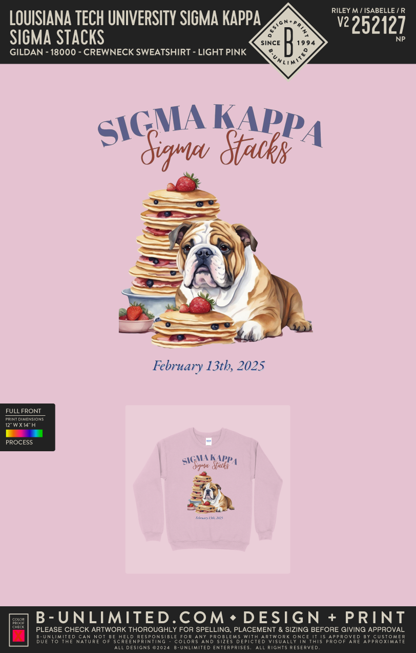 Louisiana Tech University Sigma Kappa - Sigma Stacks - Gildan - 18000 ...