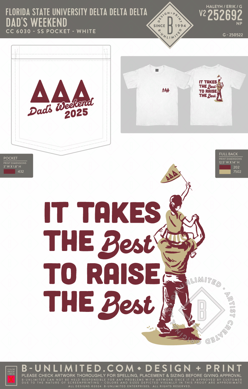 Florida State University Delta Delta Delta - dad's weekend (EOS26) - CC - 6030 - SS Pocket - White