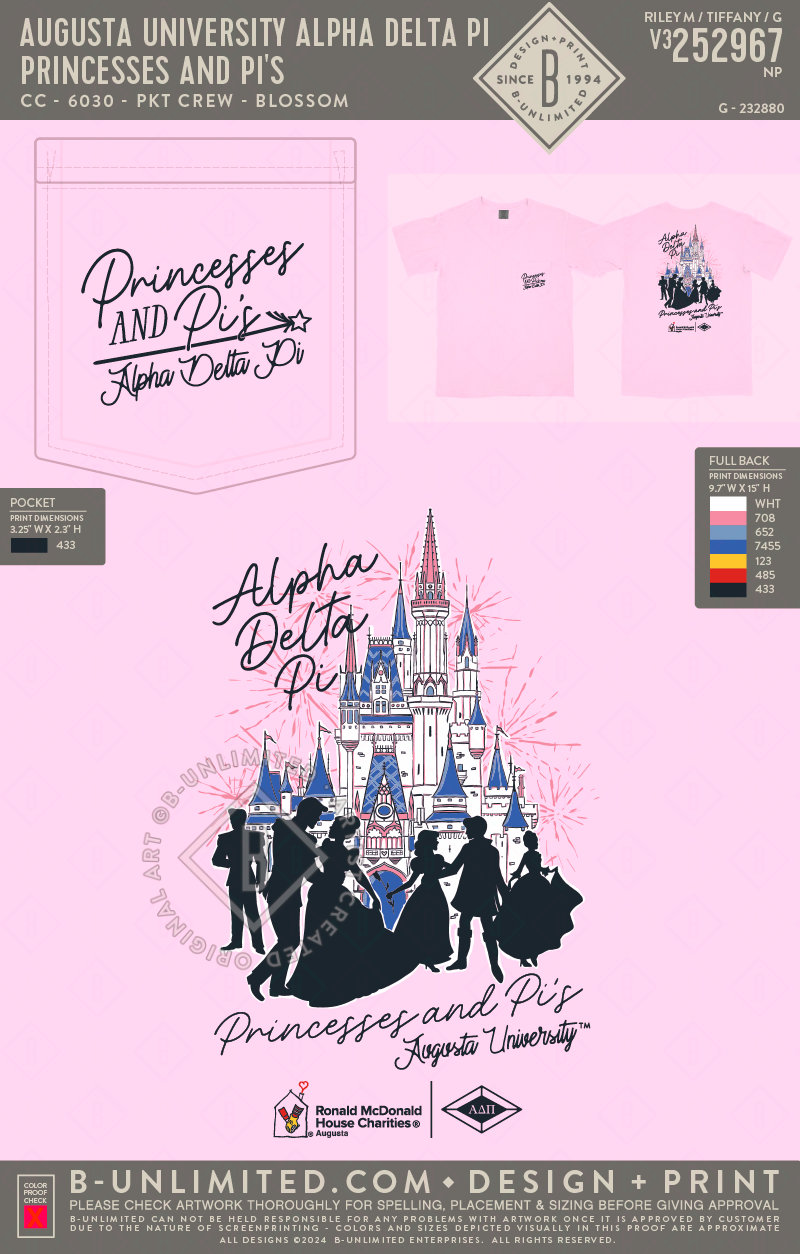 Augusta University Alpha Delta Pi - Princesses and Pi's - CC - 6030 - SS Pocket - Blossom