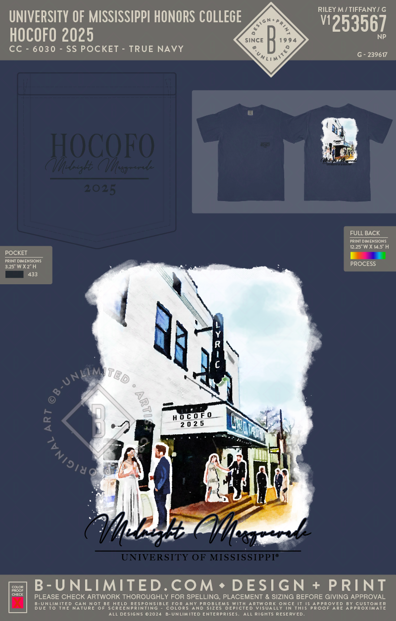 University of Mississippi Honors College - HoCoFo 2025 - CC - 6030 - SS Pocket - True Navy