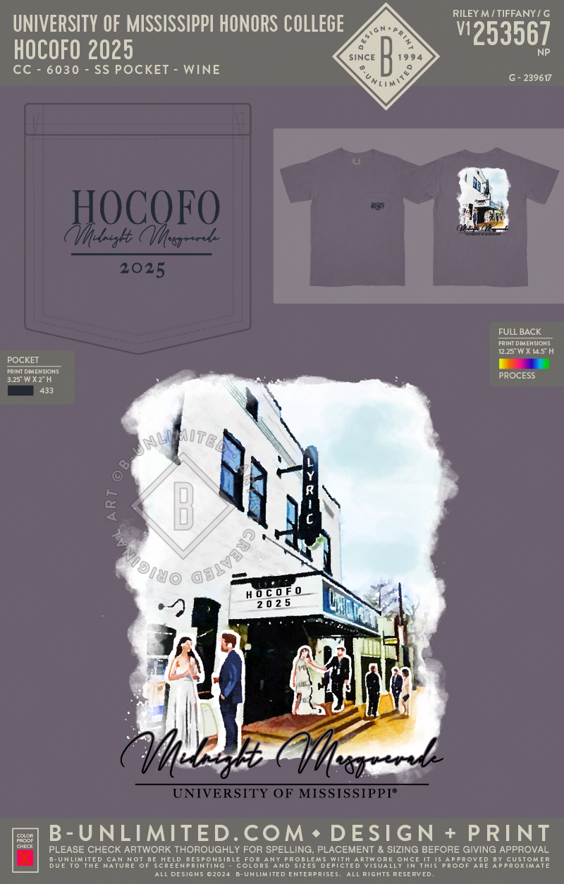 University of Mississippi Honors College - HoCoFo 2025 - CC - 6030 - SS Pocket - Wine