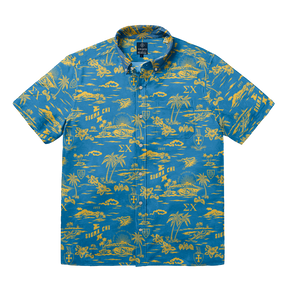B-Greek - Sigma Chi Hawaiian Print Button Down Shirt