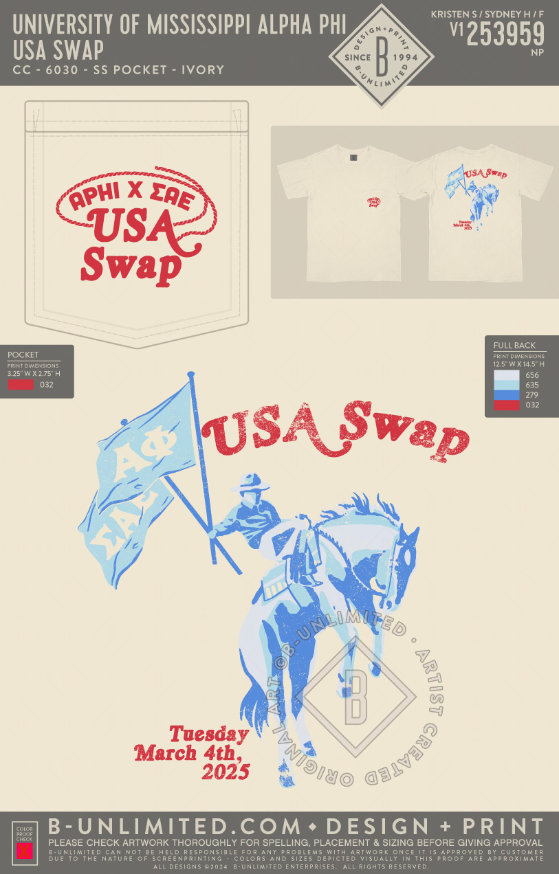 University of Mississippi Alpha Phi - USA Swap - CC - 6030 - SS Pocket - Ivory