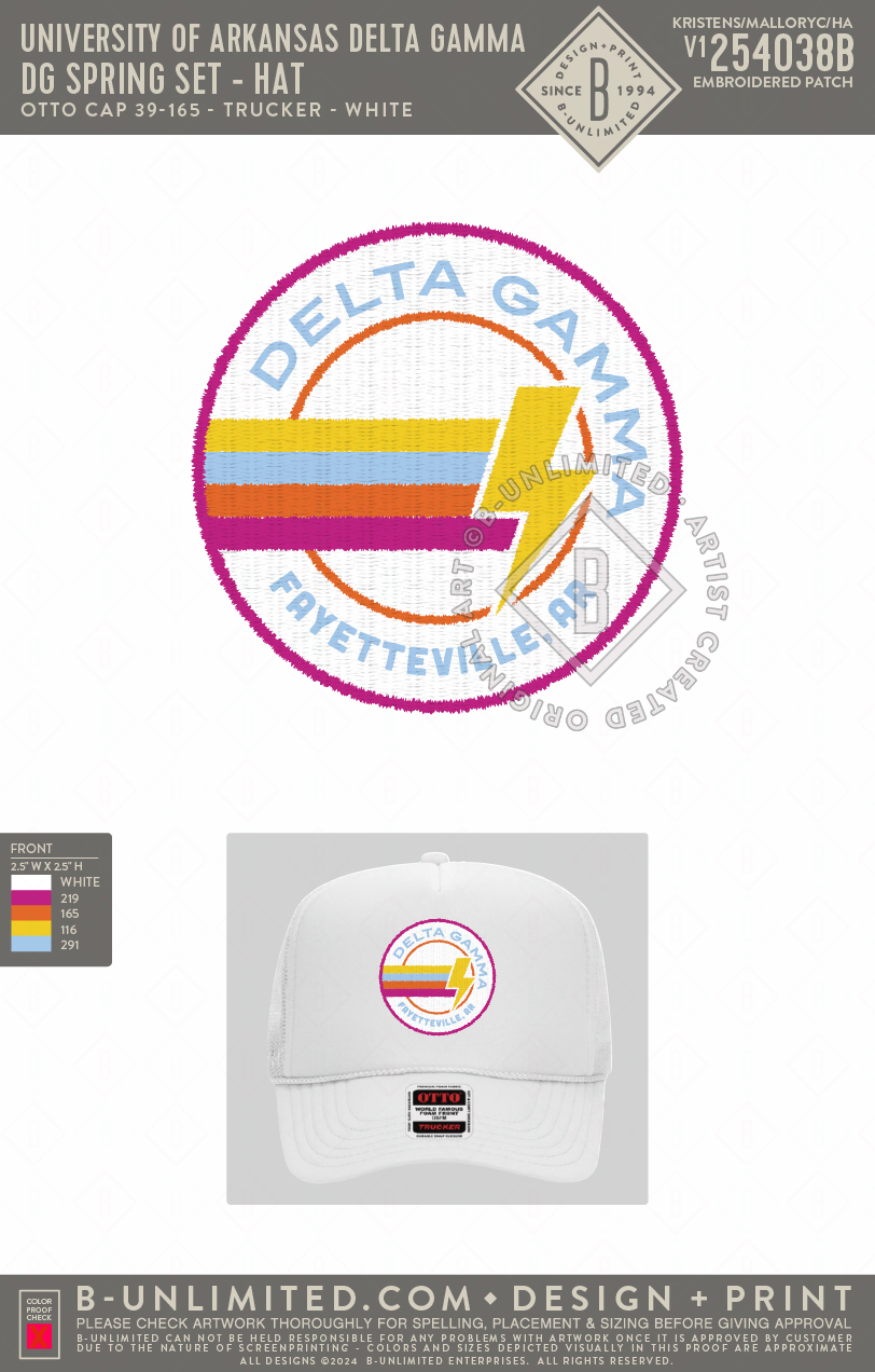 University of Arkansas Delta Gamma - DG spring set - Hat - Otto Cap - 39-165 - Foam Trucker Hat - White