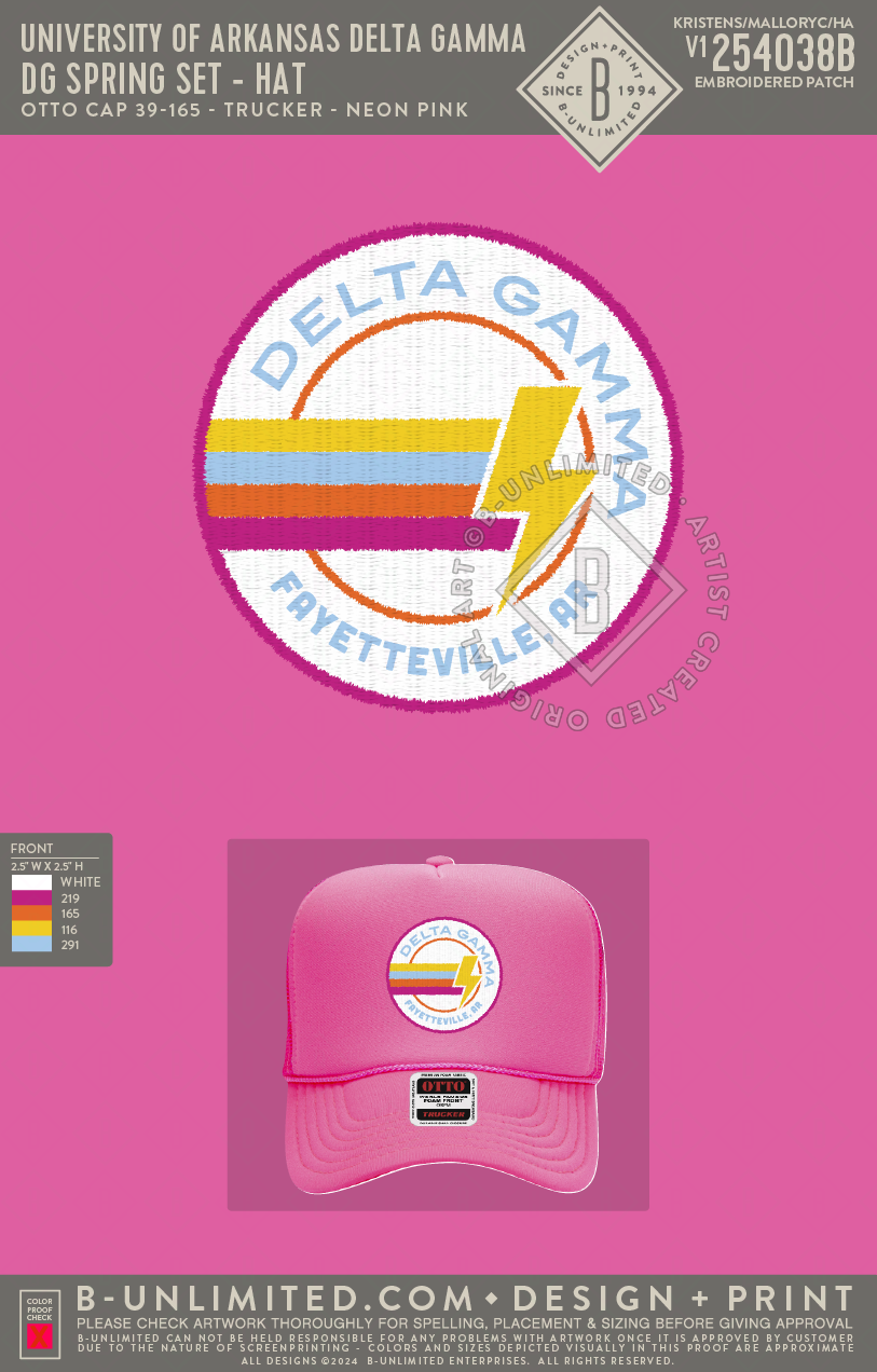 University of Arkansas Delta Gamma - DG spring set - Hat - Otto Cap - 39-165 - Foam Trucker Hat - Neon Pink