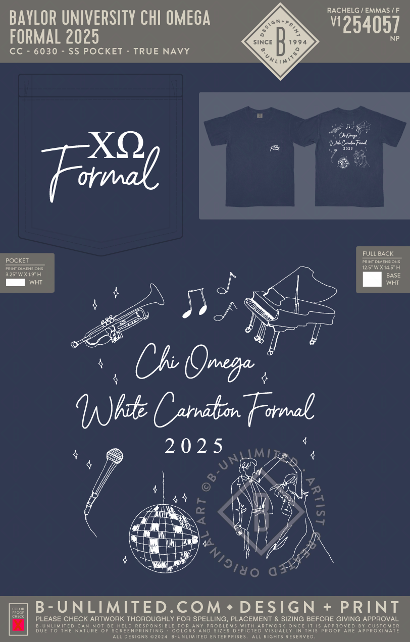 Baylor University Chi Omega - Formal 2025 - CC - 6030 - SS Pocket - True Navy