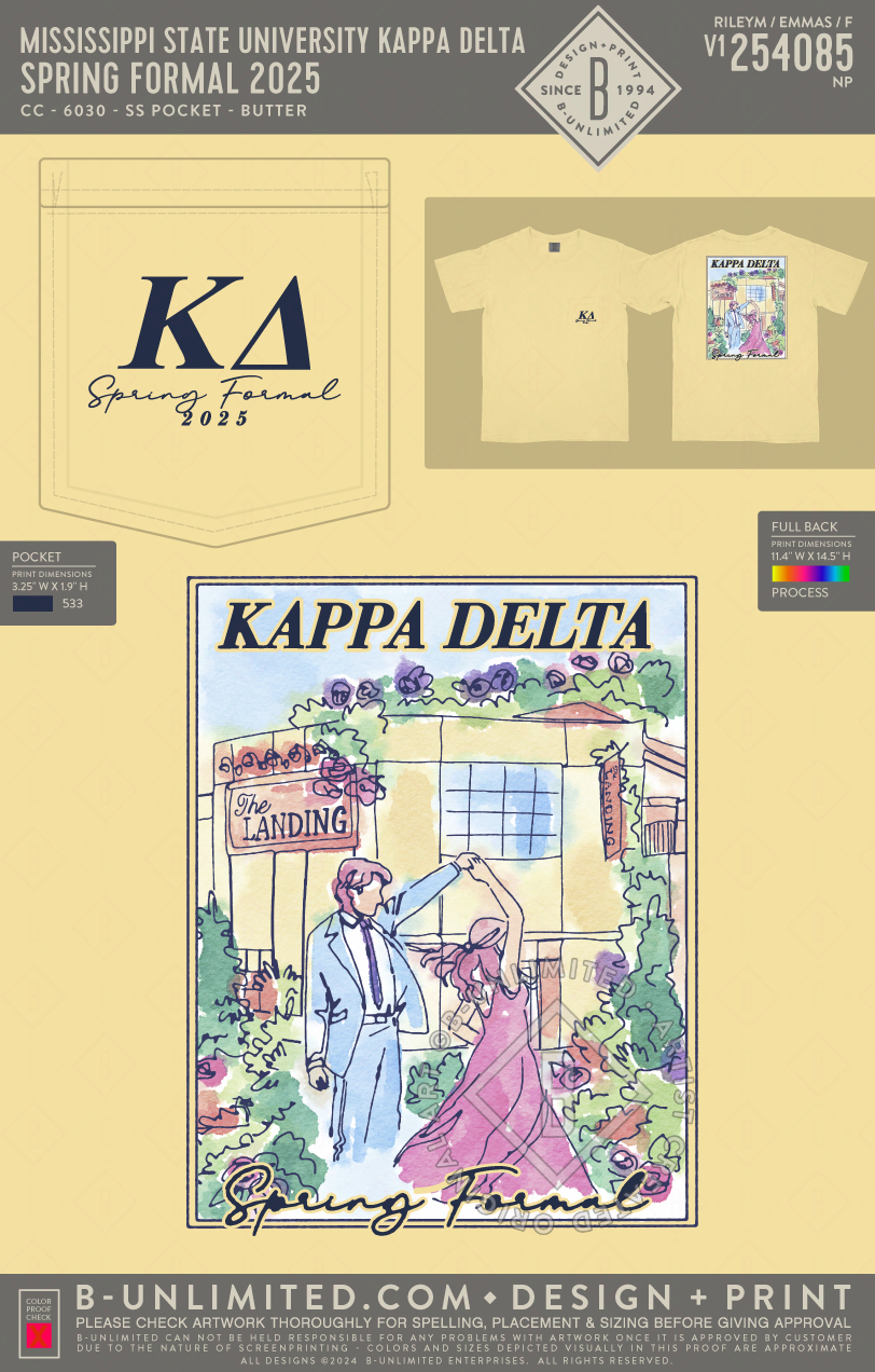 Mississippi State University Kappa Delta - Spring Formal 2025 - CC - 6030 - SS Pocket - Butter