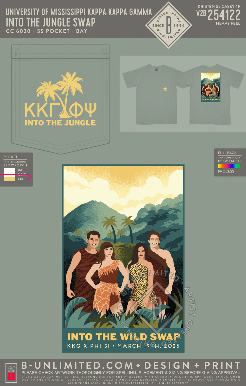 University of Mississippi Kappa Kappa Gamma - Into the Jungle Swap - CC - 6030 - SS Pocket - Bay
