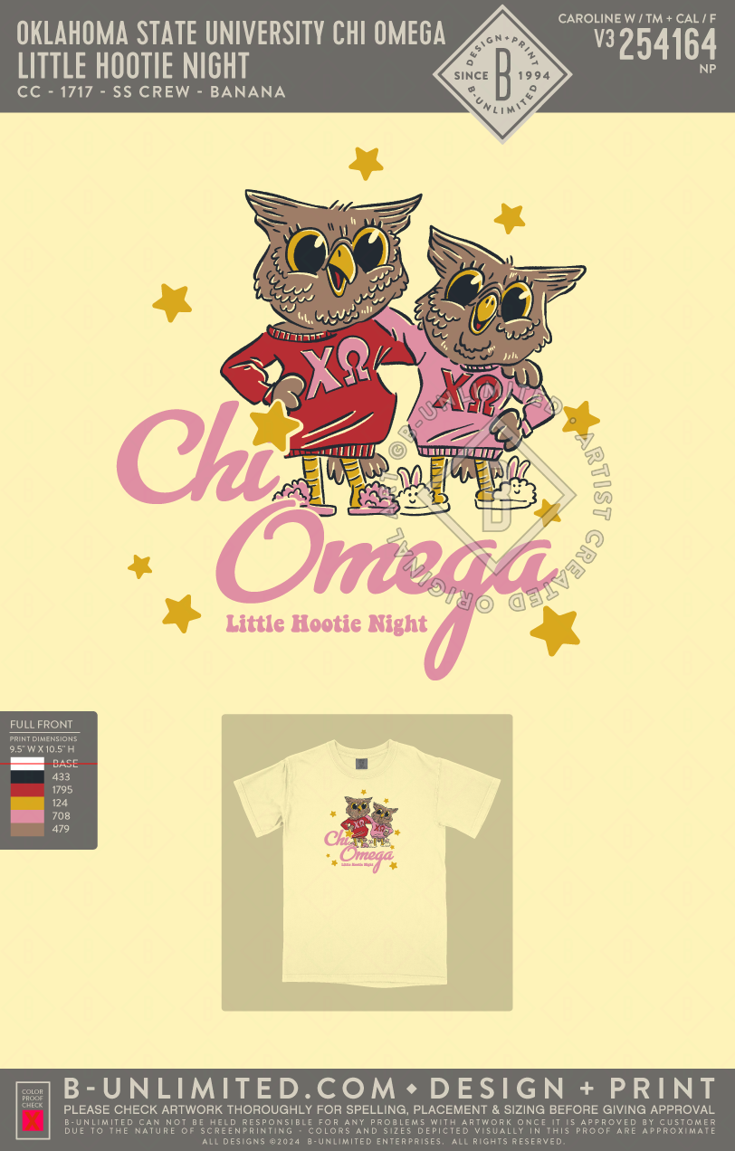 Oklahoma State University Chi Omega - Little Hootie Night - CC - 1717 - SS Crew - Banana