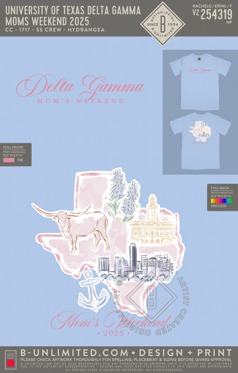 University of Texas Delta Gamma - Moms Weekend 2025 - CC - 1717 - SS Crew - Hydrangea