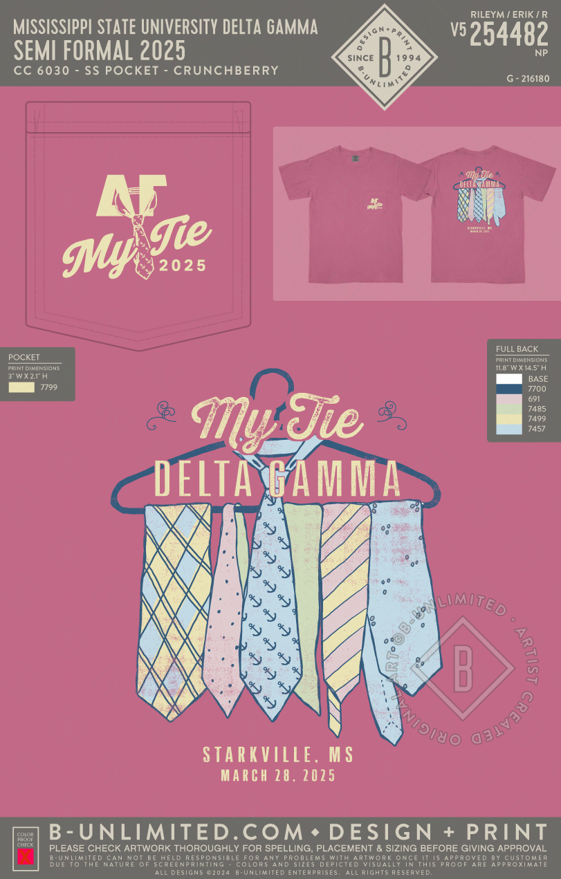 Mississippi State University Delta Gamma - Semi Formal 2025 - CC - 6030 - SS Pocket - Crunchberry