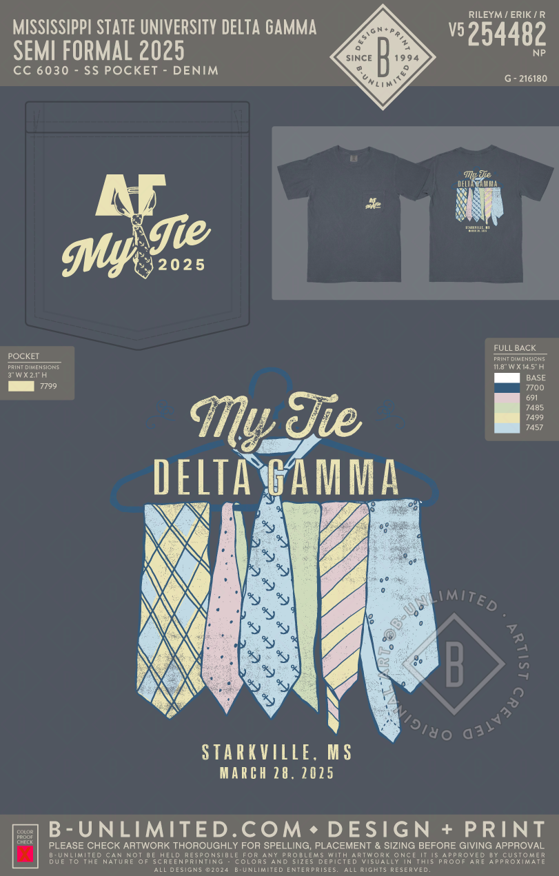 Mississippi State University Delta Gamma - Semi Formal 2025 - CC - 6030 - SS Pocket - Denim