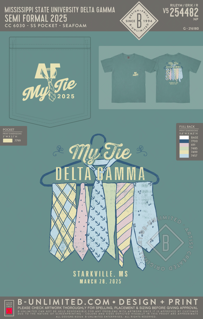 Mississippi State University Delta Gamma - Semi Formal 2025 - CC - 6030 - SS Pocket - Seafoam