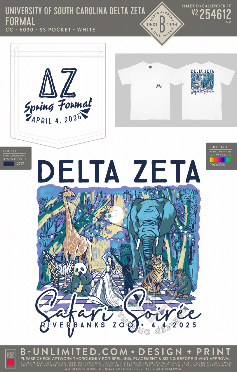 University of South Carolina Delta Zeta - Formal (EOS25) - CC - 6030 - SS Pocket - White