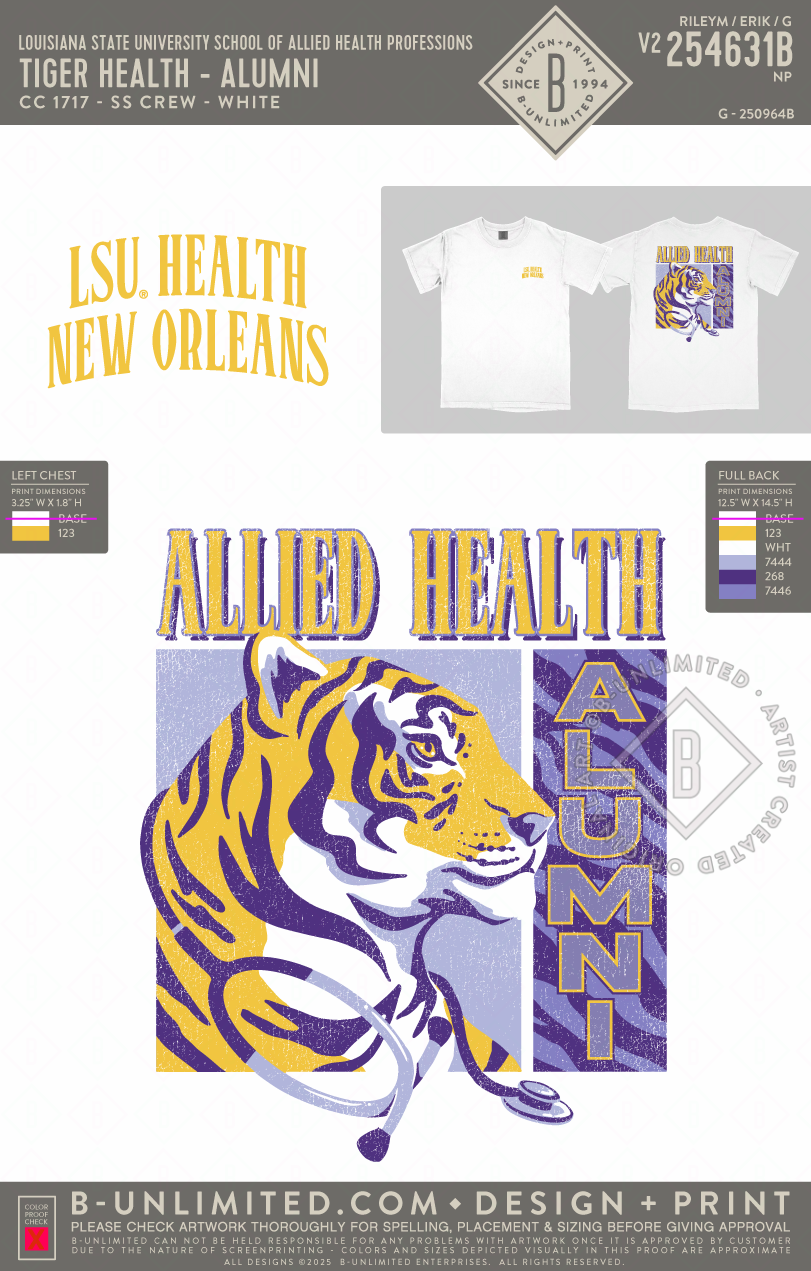 Louisiana State University School of Allied Health Professions - Tiger Health - Alumni - CC - 1717 - SS Crew - White