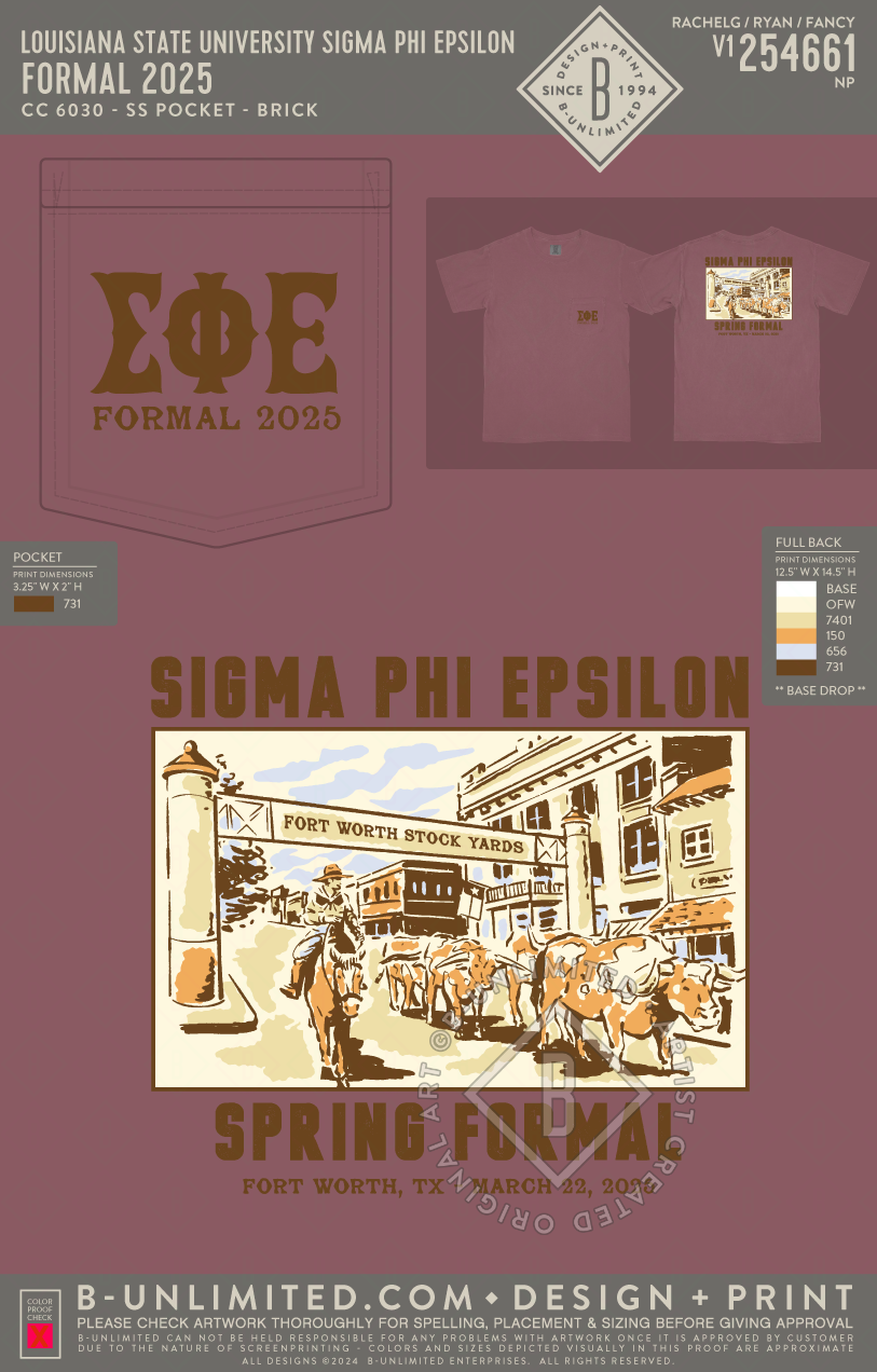 Louisiana State University Sigma Phi Epsilon - Formal 2025 (EOS25) - CC - 6030 - SS Pocket - Brick