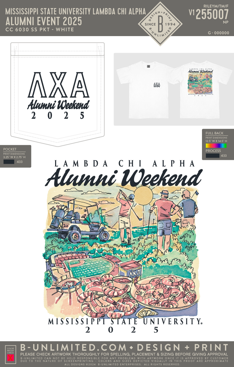 Mississippi State University Lambda Chi Alpha - Alumni Event 2025 - CC - 6030 - SS Pocket - White